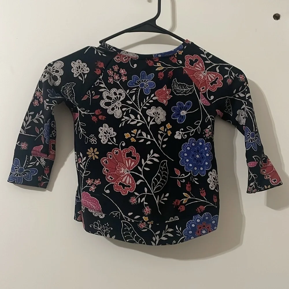 Old Navy Black and Pink Floral Outfit Size 3T